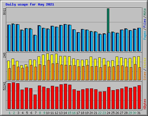 Daily usage for May 2021