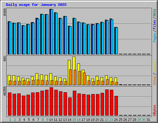 Daily usage for January 2022