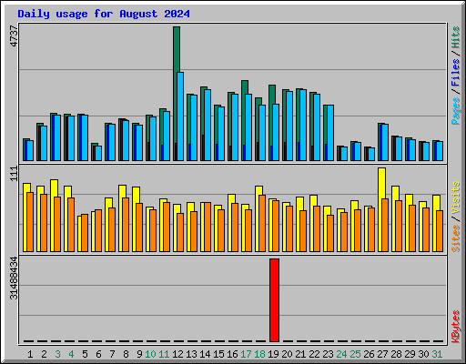 Daily usage for August 2024