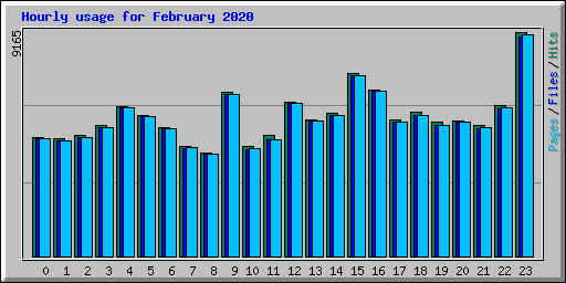 Hourly usage for February 2020