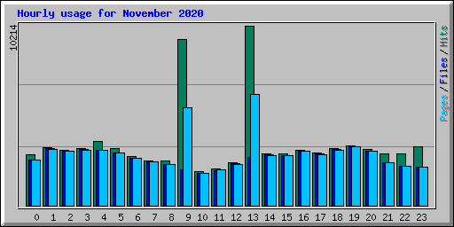 Hourly usage for November 2020