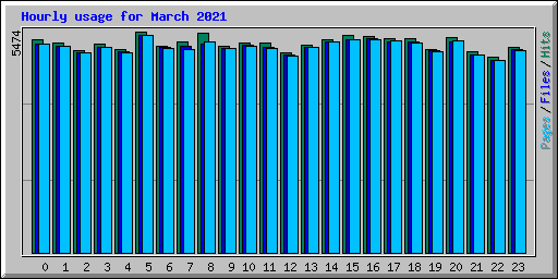 Hourly usage for March 2021