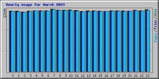 Hourly usage for March 2023