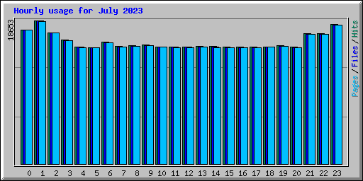 Hourly usage for July 2023