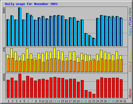 Daily usage for November 2021
