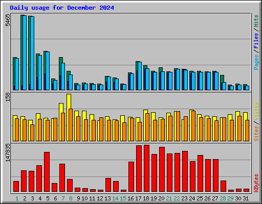 Daily usage for December 2024