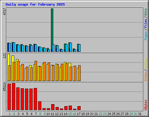 Daily usage for February 2025