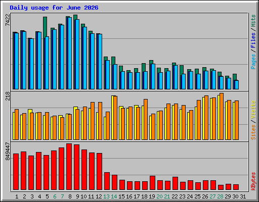 Daily usage for June 2026