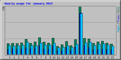 Hourly usage for January 2015