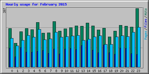 Hourly usage for February 2015