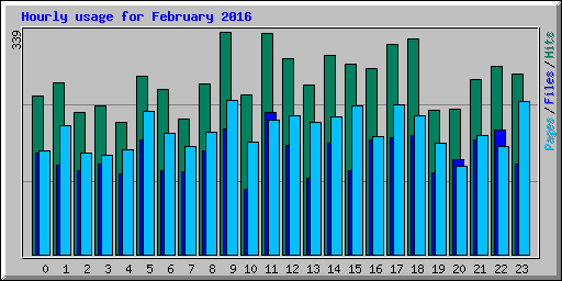 Hourly usage for February 2016