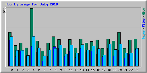 Hourly usage for July 2016