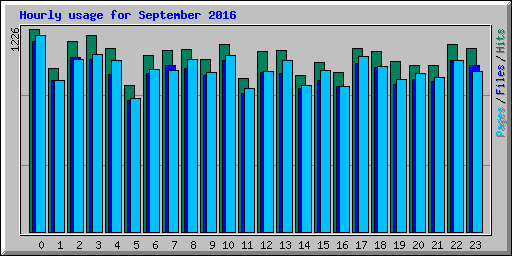 Hourly usage for September 2016
