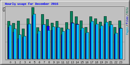 Hourly usage for December 2016