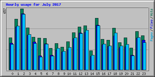 Hourly usage for July 2017