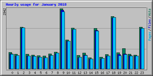 Hourly usage for January 2018
