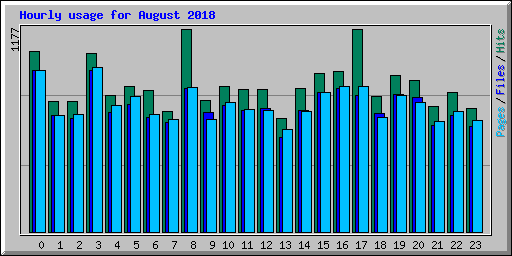 Hourly usage for August 2018