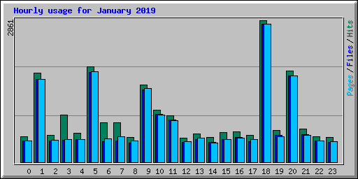 Hourly usage for January 2019