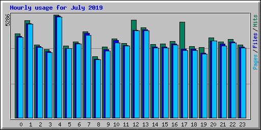 Hourly usage for July 2019