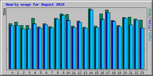 Hourly usage for August 2019