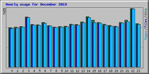 Hourly usage for December 2019